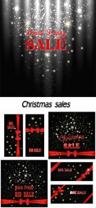  Christmas sales, backgrounds vector 
