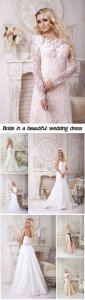  Bride in a beautiful wedding dress 